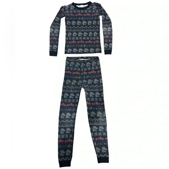 Hanna Andersson "HOLIDAY DINOSAUR" Pajama Long John Set Christmas Size 14 - Picture 6 of 6